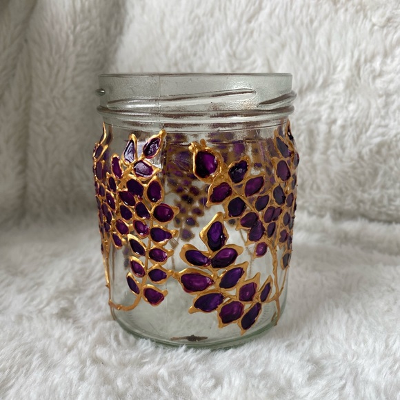 Blue Willow Boutique Hand-Painted Glass Jar - Picture 2 of 2